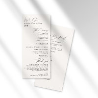 Einfaches Minimalistisches Hochzeitsprogramm für E