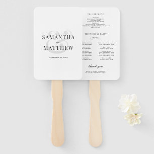 Einfaches Minimalistisches Hochzeitsprogramm in Sc Fächer