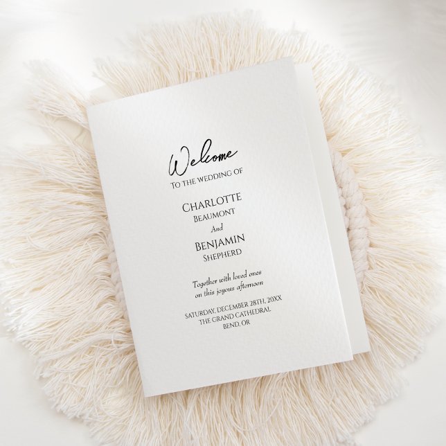 Einfaches Minimalistisches Hochzeitsprogramm Programm (Von Creator hochgeladen)