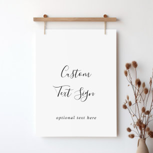 Einfaches minimalistisches individuelles Textschil Poster