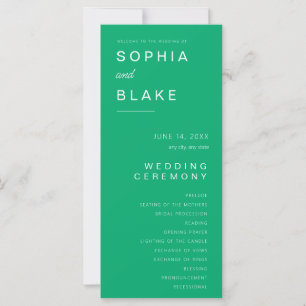 Einfaches minimalistisches jadegrünes Hochzeitspro