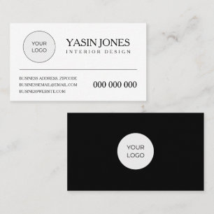 Einfaches minimalistisches Logo-Interieur-Design Visitenkarte