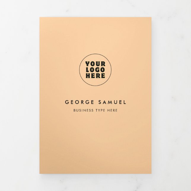 Einfaches Minimalistisches Logo- und Bildgeschäft Dreifach Gefaltete Karte (Cover)