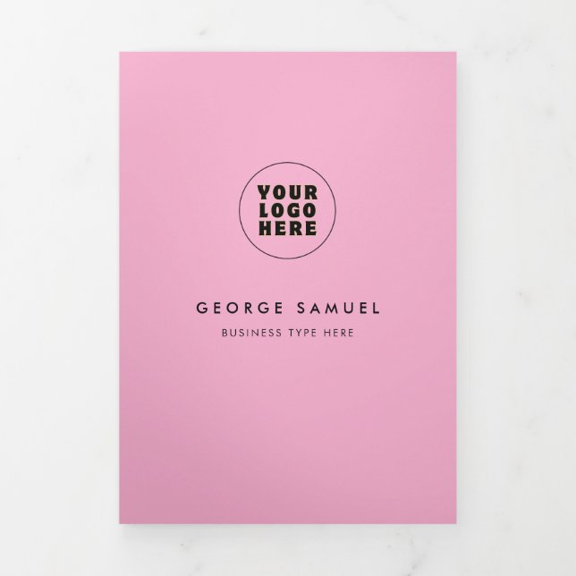 Einfaches Minimalistisches Logo- und Bildgeschäft Dreifach Gefaltete Karte (Cover)