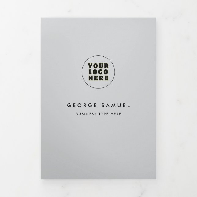 Einfaches Minimalistisches Logo- und Bildgeschäft Dreifach Gefaltete Karte (Cover)