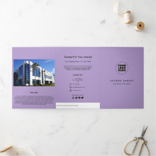 Einfaches Minimalistisches Logo- und Bildgeschäft Dreifach Gefaltete Karte