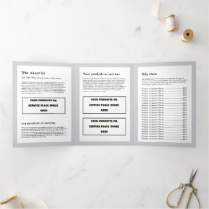 Einfaches Minimalistisches Logo- und Bildgeschäft Dreifach Gefaltete Karte