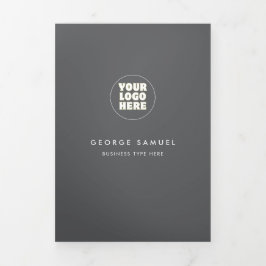 Einfaches Minimalistisches Logo- und Bildgeschäft Dreifach Gefaltete Karte