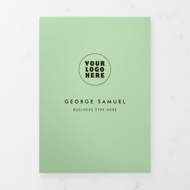 Einfaches Minimalistisches Logo- und Bildgeschäft Dreifach Gefaltete Karte (Cover)