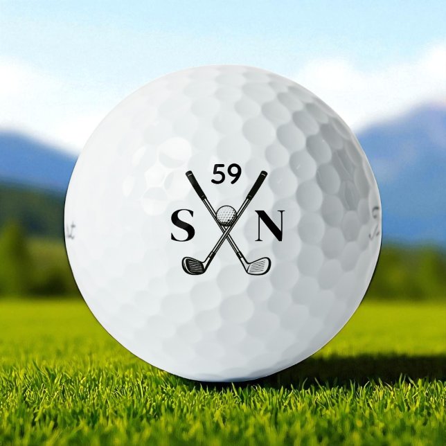 Einfaches minimalistisches modernes Monogramm Golfball (Von Creator hochgeladen)