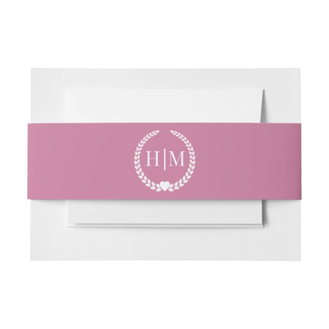 Einfaches Minimalistisches Monogramm Einladungsbanderole (Vorderseite Beispiel)