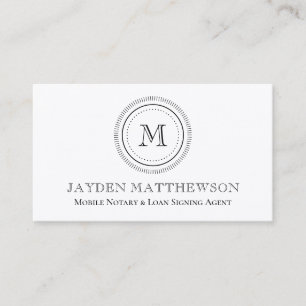 Einfaches Minimalistisches Monogramm Notar Visitenkarte