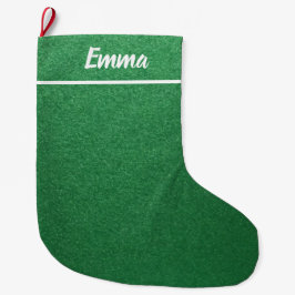 Einfaches Minimalistisches Namensschild Grün Großer Weihnachtsstrumpf