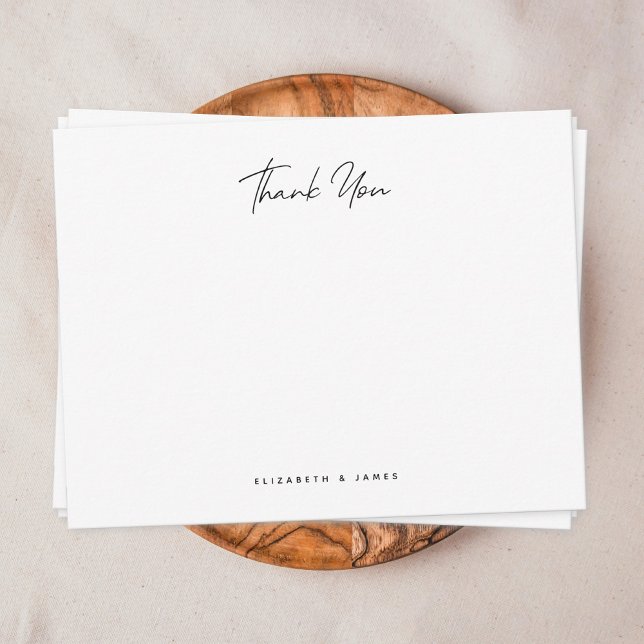 Einfaches Minimalistisches Paar Vielen Dank Mitteilungskarte (Couple thank you note card with background)