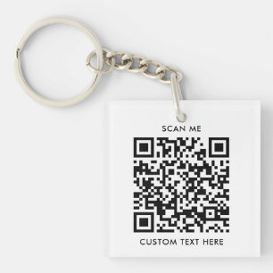 Einfaches Minimalistisches QR-Code-Geschäftslogo Schlüsselanhänger