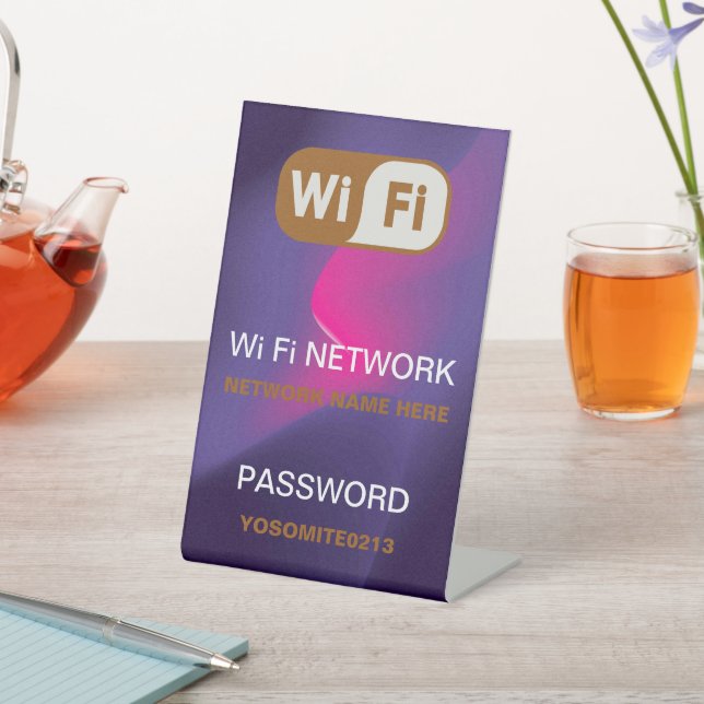 Einfaches Minimalistisches Rainbow-WLAN-Kennwort Sockelschild (In SItu)