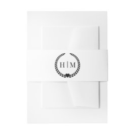 Einfaches Minimalistisches Reines Weißes Monogramm Einladungsbanderole