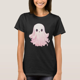 Einfaches Minimalistisches rosa Ghost-Schwarzes Ha T-Shirt