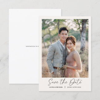 Einfaches minimalistisches Save-The-Date-Foto Einladung