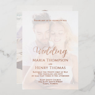 Einfaches Minimalistisches Schwarzes Script-Foto Folieneinladung