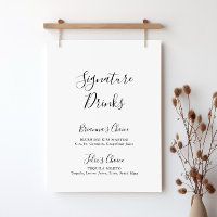 Einfaches minimalistisches Signature-Drinks-Schild