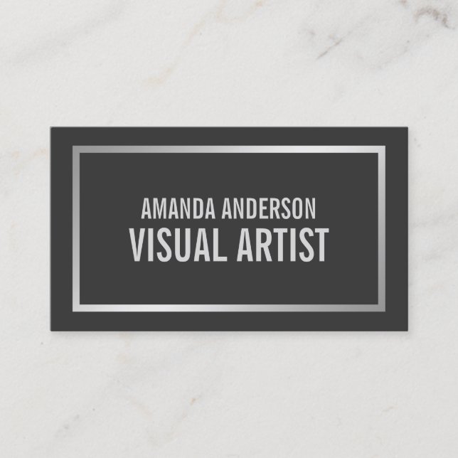 Einfaches Minimalistisches Silber | Visitenkarte (Vorderseite)