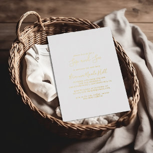 Einfaches minimalistisches Sip and See Gold Folieneinladung