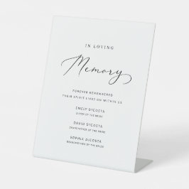 Einfaches Minimalistisches Skript bei der Hochzeit Sockelschild