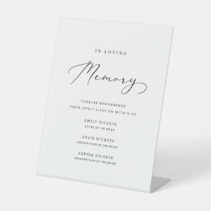 Einfaches Minimalistisches Skript bei der Hochzeit Sockelschild