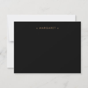 Einfaches minimalistisches solides schwarzes perso mitteilungskarte
