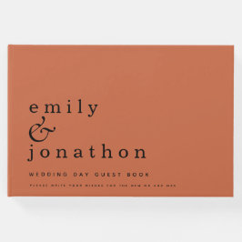 Einfaches Minimalistisches Terracotta Wedding Gues Gästebuch