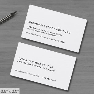 Einfaches Minimalistisches Unternehmen Visitenkarte