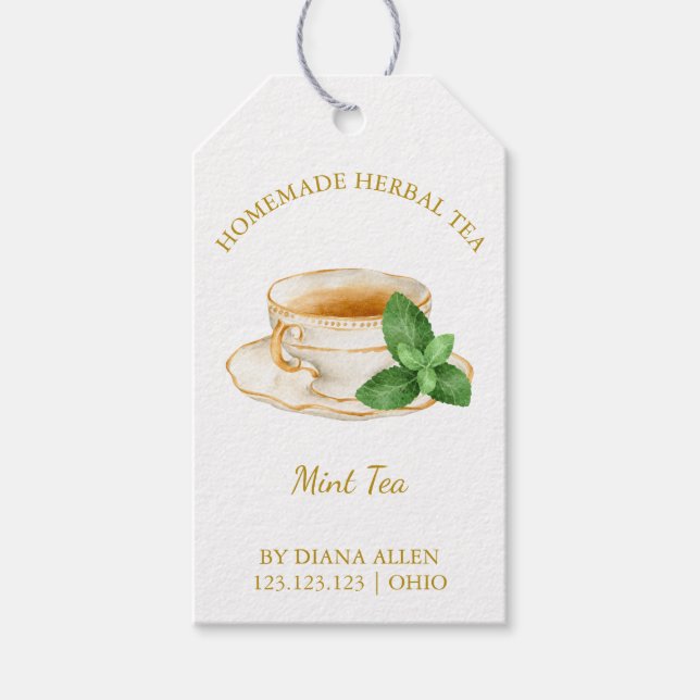 Einfaches Minztee-Hängeschild  Geschenkanhänger (Vorderseite)