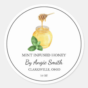 Einfaches, mit Minze überzogenes Honey-Label Runder Aufkleber