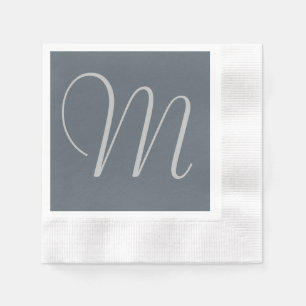 Einfaches Mit Monogramm Papier Napkins Grau Serviette