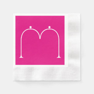 Einfaches Mit Monogramm Papier Napkins Rosa Serviette