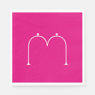 Einfaches Mit Monogramm Papier Napkins Rosa Serviette