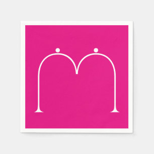 Einfaches Mit Monogramm Papier Napkins Rosa Serviette