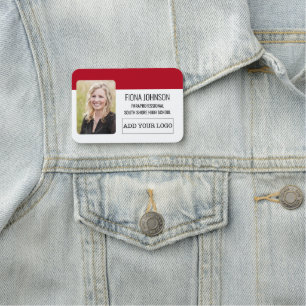 Einfaches Mitarbeiter-Logo-Foto Namensschild