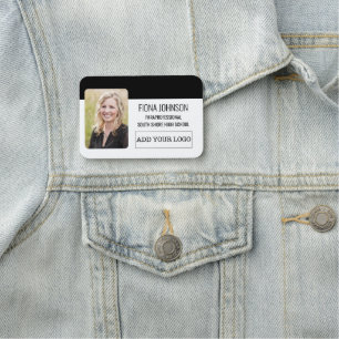 Einfaches Mitarbeiter-Logo-Foto Namensschild