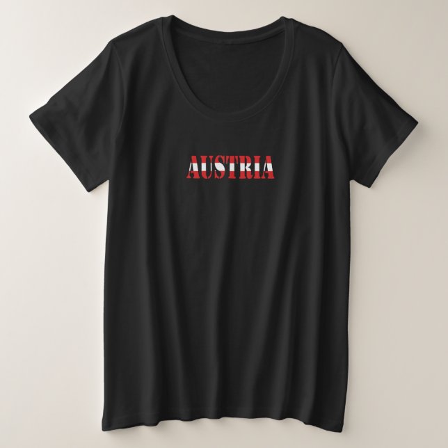 Einfaches Modern Austria National Flag Apparel Große Größe T-Shirt (Design vorne)