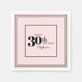 Einfaches Modern Chic 30. Geburtstag Party Serviette