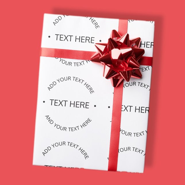 Einfaches, moderner bearbeitbarer Text | Weiß und  Geschenkpapier (Von Creator hochgeladen)