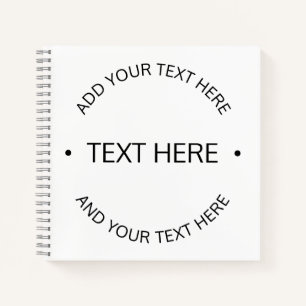 Einfaches, moderner bearbeitbarer Text Weiß und Notizbuch