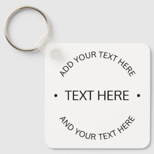 Einfaches, moderner bearbeitbarer Text   Weiß und  Schlüsselanhänger