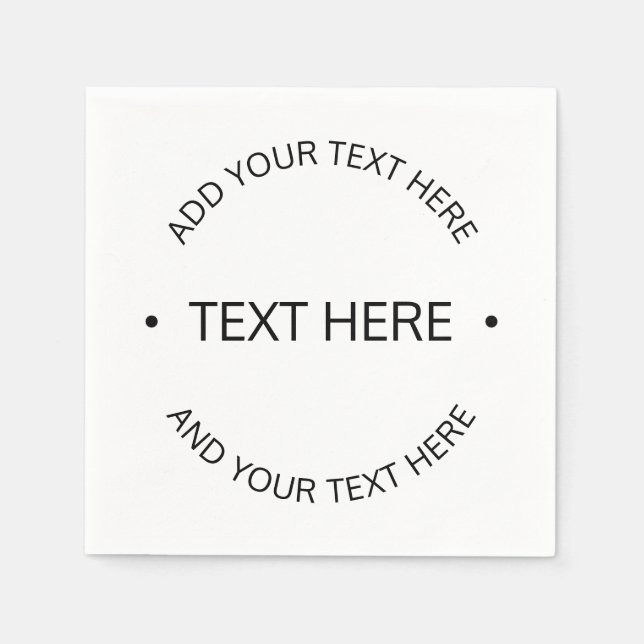 Einfaches, moderner bearbeitbarer Text | Weiß und  Serviette (Vorderseite)