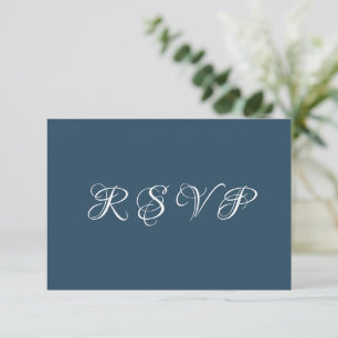 Einfaches modernes Aquamarin-White-Wedding-RSVP RSVP Karte