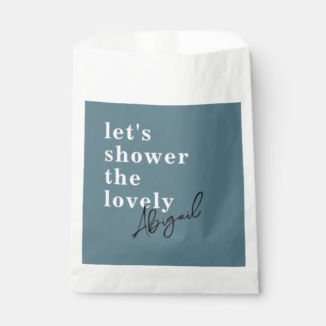 Einfaches modernes Aquamarines Brautparty Geschenktütchen (Vorderseite)