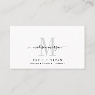 Einfaches modernes Ästhetikerin-Script-Monogramm Visitenkarte