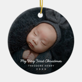 Einfaches modernes Baby-Foto Keramik Ornament
